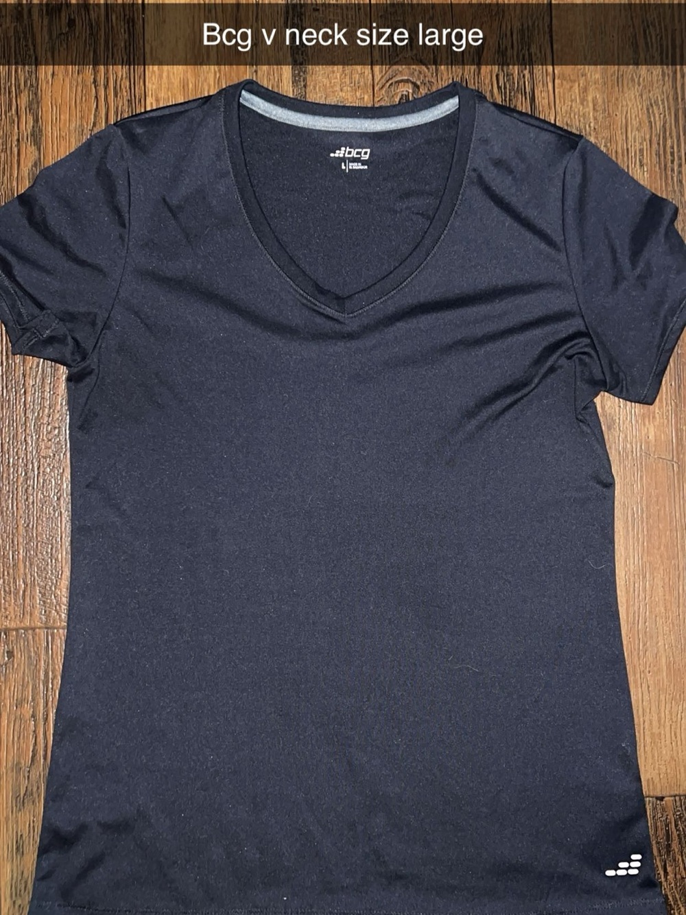 bcg Women's Navy V-Neck Short Sleeve Tee